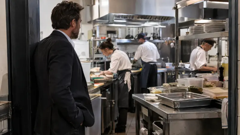 Le dirigeant arrive en cuisine l'après-midi et remarque de petits écarts